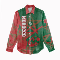 Personalized Morocco Football Women Casual Shirt Geometric Star Flag Soccer National Pride