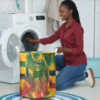 Personalized South Africa Football Laundry Basket South African Flag Inspiration - Soccer Graphic Bold Color Blocks