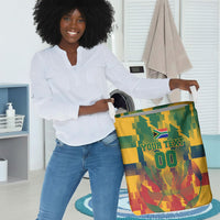 Personalized South Africa Football Laundry Basket South African Flag Inspiration - Soccer Graphic Bold Color Blocks