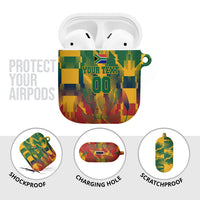 Personalized South Africa Football AirPods Case South African Flag Inspiration - Soccer Graphic Bold Color Blocks