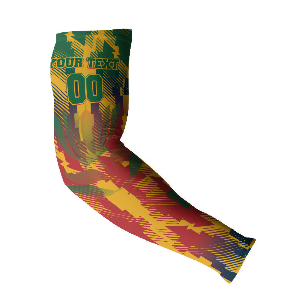 Personalized South Africa Football Arm Sleeves South African Flag Inspiration - Soccer Graphic Bold Color Blocks