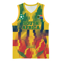 Personalized South Africa Football Basketball Jersey South African Flag Inspiration - Soccer Graphic Bold Color Blocks