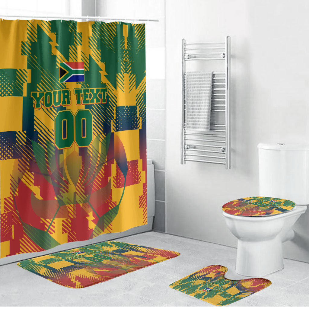 Personalized South Africa Football Bathroom Set South African Flag Inspiration - Soccer Graphic Bold Color Blocks