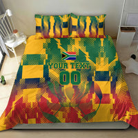 Personalized South Africa Football Bedding Set South African Flag Inspiration - Soccer Graphic Bold Color Blocks