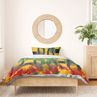 Personalized South Africa Football Bedding Set South African Flag Inspiration - Soccer Graphic Bold Color Blocks