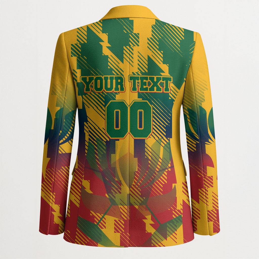 Personalized South Africa Football Blazer South African Flag Inspiration - Soccer Graphic Bold Color Blocks