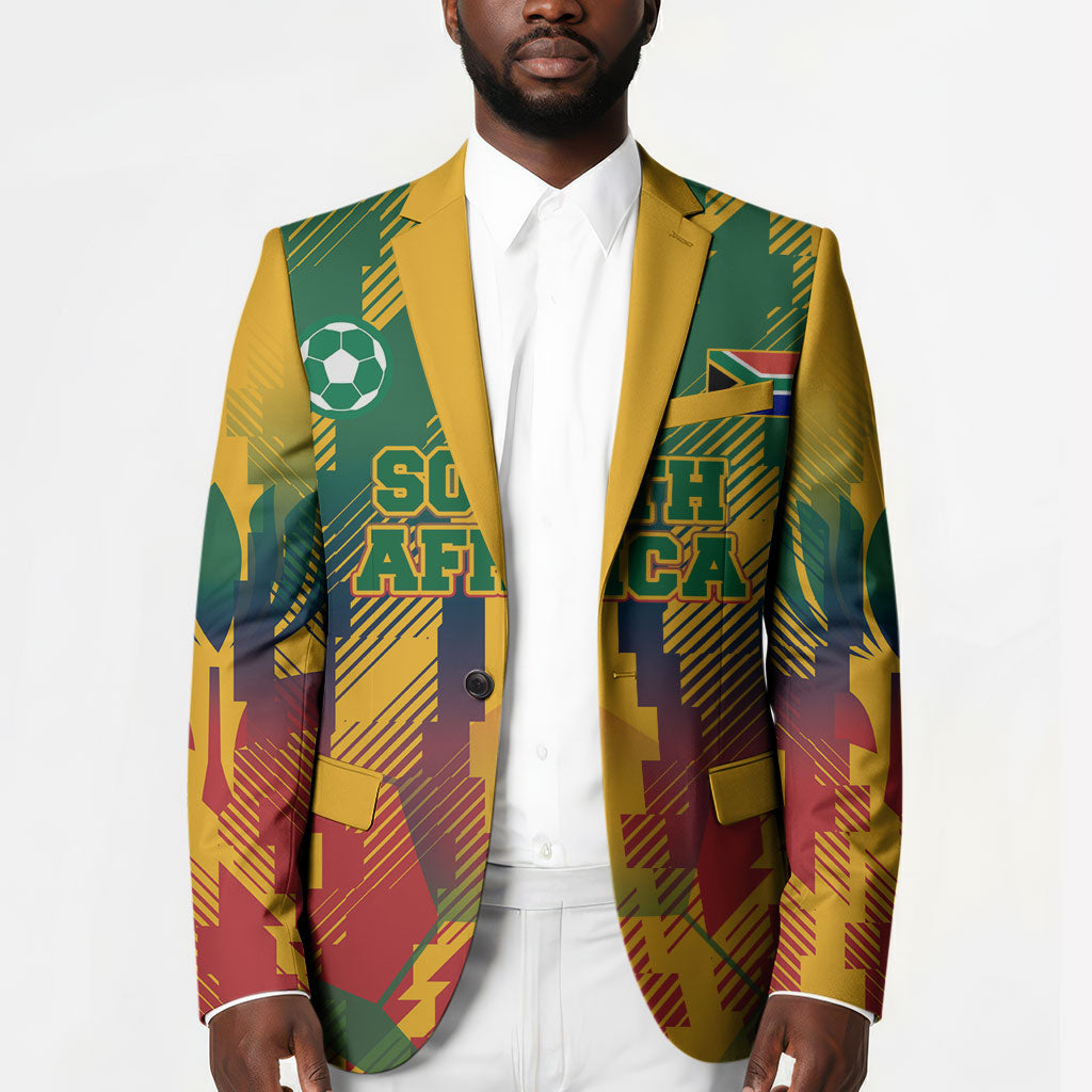 Personalized South Africa Football Blazer South African Flag Inspiration - Soccer Graphic Bold Color Blocks