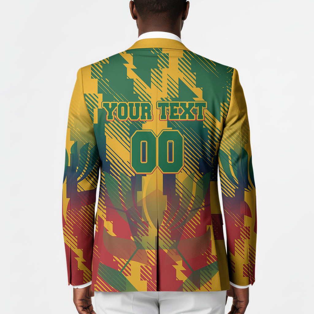 Personalized South Africa Football Blazer South African Flag Inspiration - Soccer Graphic Bold Color Blocks