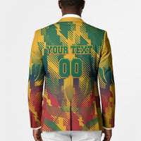 Personalized South Africa Football Blazer South African Flag Inspiration - Soccer Graphic Bold Color Blocks