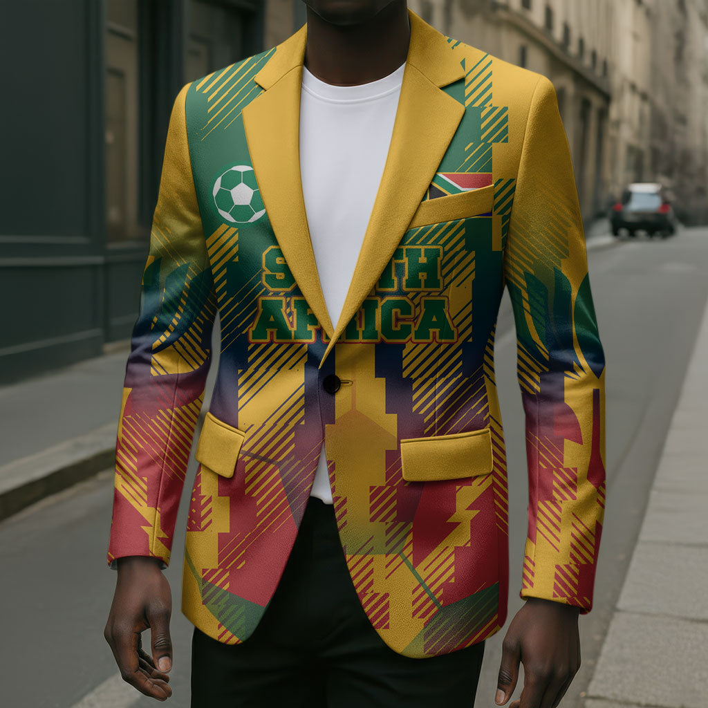 Personalized South Africa Football Blazer South African Flag Inspiration - Soccer Graphic Bold Color Blocks