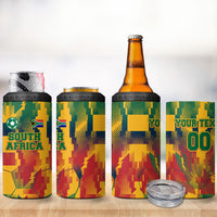 Personalized South Africa Football 4 in 1 Can Cooler Tumbler South African Flag Inspiration - Soccer Graphic Bold Color Blocks