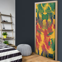 Personalized South Africa Football Door Cover South African Flag Inspiration - Soccer Graphic Bold Color Blocks
