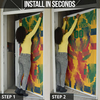 Personalized South Africa Football Door Cover South African Flag Inspiration - Soccer Graphic Bold Color Blocks