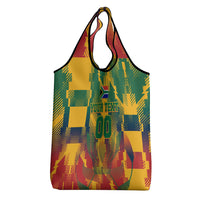 Personalized South Africa Football Grocery Bag South African Flag Inspiration - Soccer Graphic Bold Color Blocks