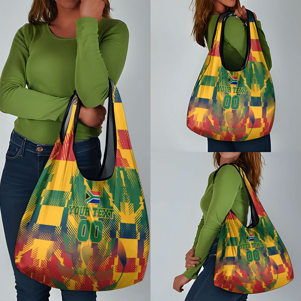 Personalized South Africa Football Grocery Bag South African Flag Inspiration - Soccer Graphic Bold Color Blocks
