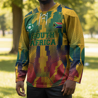 Personalized South Africa Football Hockey Jersey South African Flag Inspiration - Soccer Graphic Bold Color Blocks