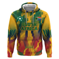 Personalized South Africa Football Hoodie South African Flag Inspiration - Soccer Graphic Bold Color Blocks