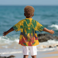 Personalized South Africa Football Kid Hawaiian Shirt South African Flag Inspiration - Soccer Graphic Bold Color Blocks