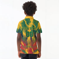 Personalized South Africa Football Kid Polo Shirt South African Flag Inspiration - Soccer Graphic Bold Color Blocks