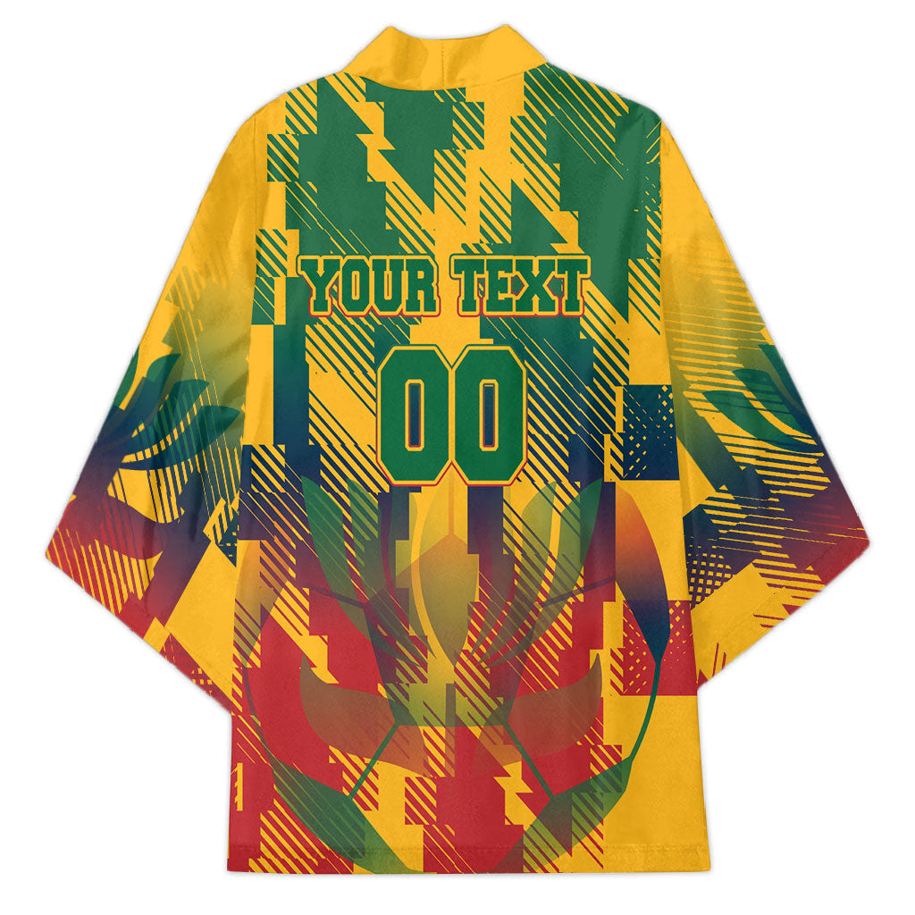 Personalized South Africa Football Kimono South African Flag Inspiration - Soccer Graphic Bold Color Blocks