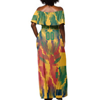 Personalized South Africa Football Off Shoulder Maxi Dress South African Flag Inspiration - Soccer Graphic Bold Color Blocks