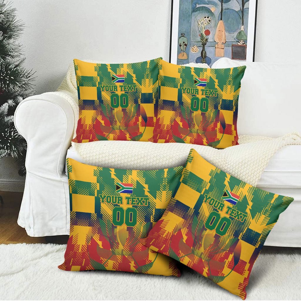 Personalized South Africa Football Pillow Cover South African Flag Inspiration - Soccer Graphic Bold Color Blocks