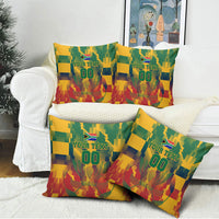 Personalized South Africa Football Pillow Cover South African Flag Inspiration - Soccer Graphic Bold Color Blocks