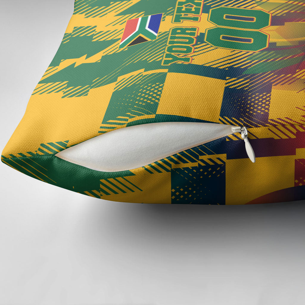 Personalized South Africa Football Pillow Cover South African Flag Inspiration - Soccer Graphic Bold Color Blocks