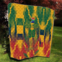 Personalized South Africa Football Quilt South African Flag Inspiration - Soccer Graphic Bold Color Blocks