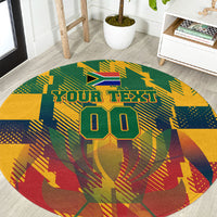 Personalized South Africa Football Round Carpet South African Flag Inspiration - Soccer Graphic Bold Color Blocks