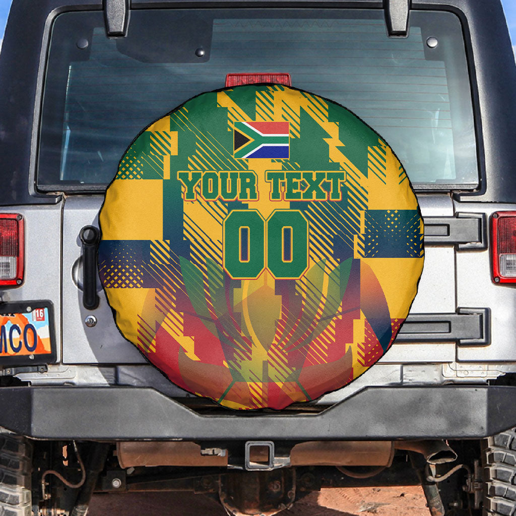 Personalized South Africa Football Spare Tire Cover South African Flag Inspiration - Soccer Graphic Bold Color Blocks