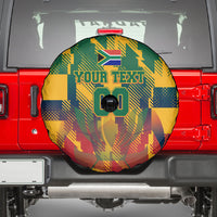 Personalized South Africa Football Spare Tire Cover South African Flag Inspiration - Soccer Graphic Bold Color Blocks