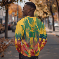 Personalized South Africa Football Sweatshirt South African Flag Inspiration - Soccer Graphic Bold Color Blocks