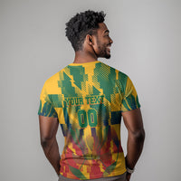 Personalized South Africa Football T shirt South African Flag Inspiration - Soccer Graphic Bold Color Blocks