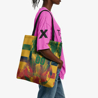 Personalized South Africa Football Tote Bag South African Flag Inspiration - Soccer Graphic Bold Color Blocks