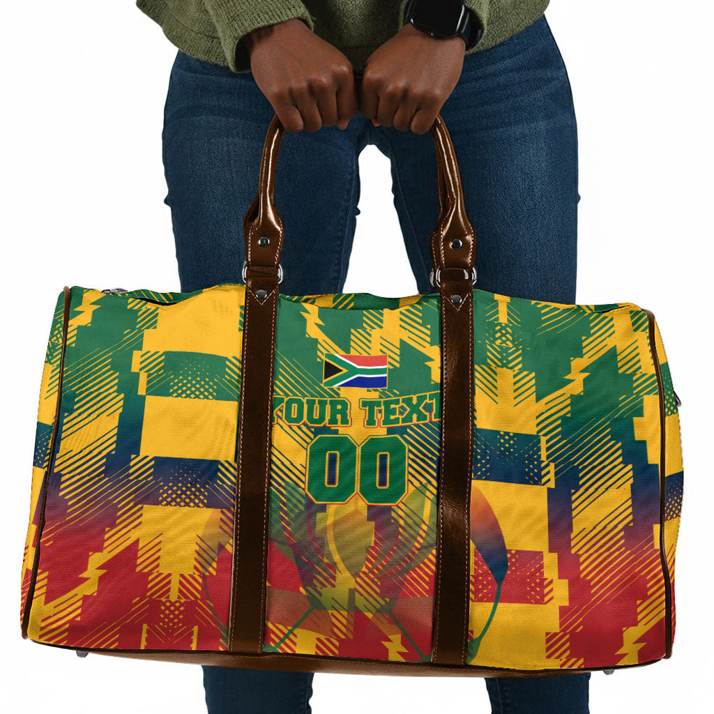 Personalized South Africa Football Travel Bag South African Flag Inspiration - Soccer Graphic Bold Color Blocks