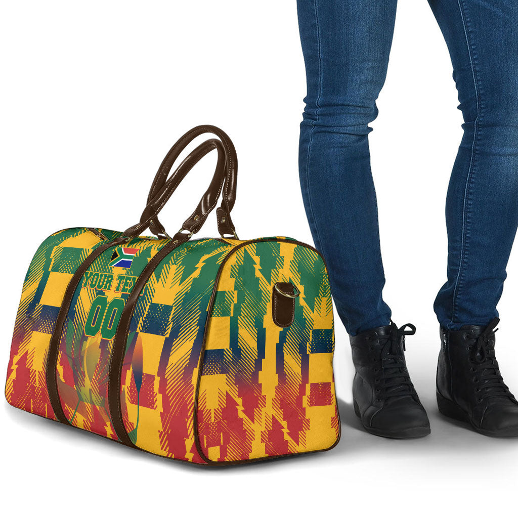 Personalized South Africa Football Travel Bag South African Flag Inspiration - Soccer Graphic Bold Color Blocks