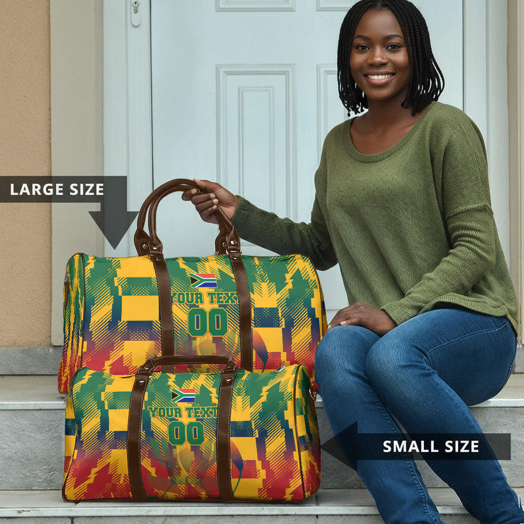 Personalized South Africa Football Travel Bag South African Flag Inspiration - Soccer Graphic Bold Color Blocks