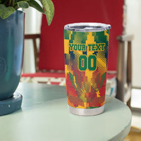 Personalized South Africa Football Tumbler Cup South African Flag Inspiration - Soccer Graphic Bold Color Blocks