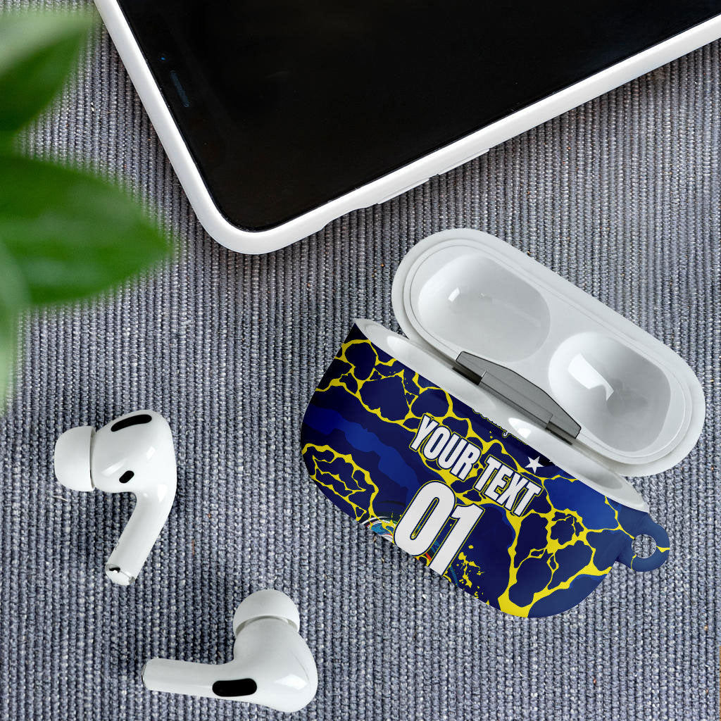 Personalized Curacao Football AirPods Case Caribbean Splash Paint Soccer Graphic