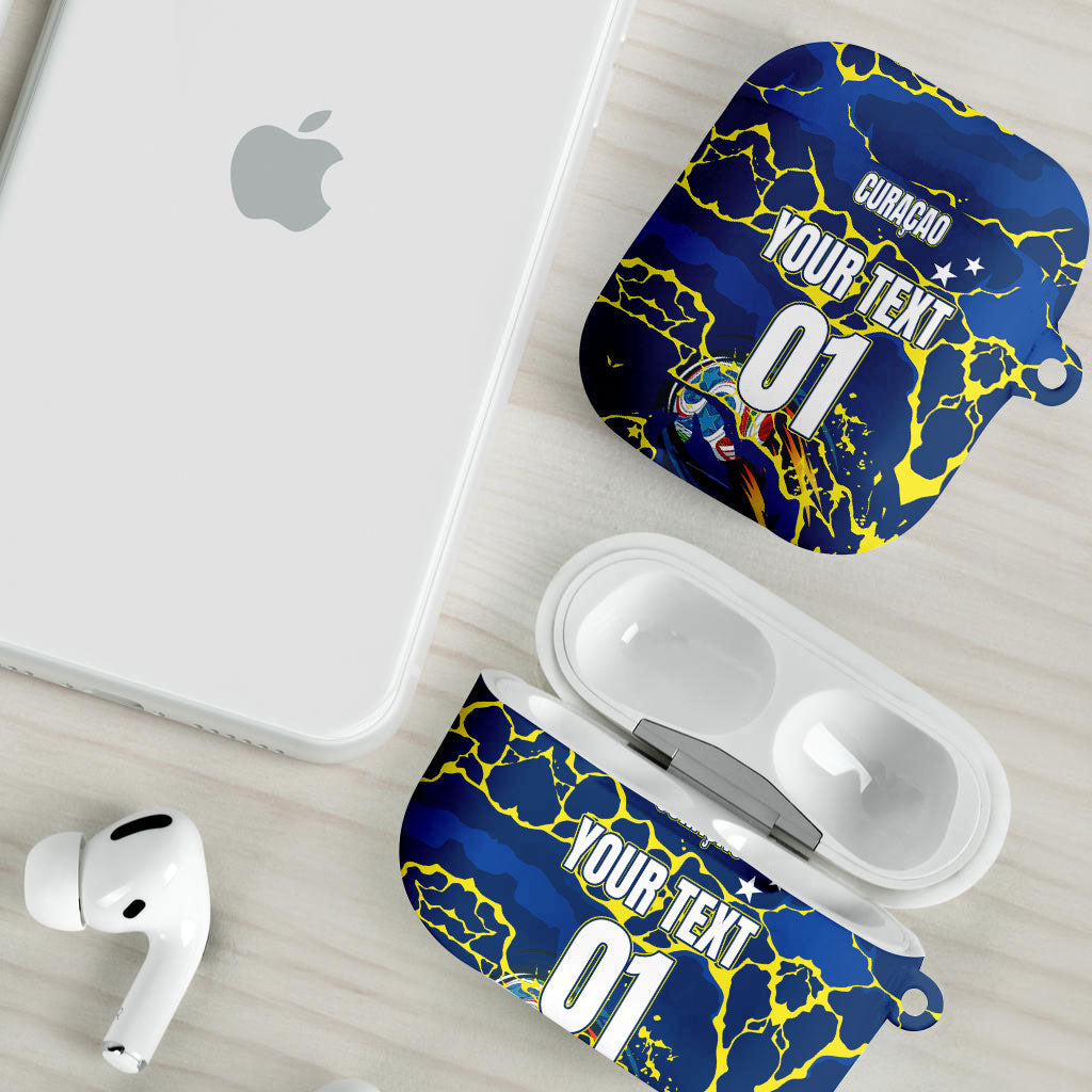 Personalized Curacao Football AirPods Case Caribbean Splash Paint Soccer Graphic