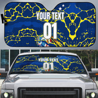 Personalized Curacao Football Auto Sun Shade Caribbean Splash Paint Soccer Graphic