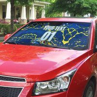 Personalized Curacao Football Auto Sun Shade Caribbean Splash Paint Soccer Graphic