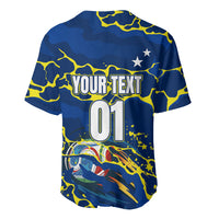 Personalized Curacao Football Baseball Jersey Caribbean Splash Paint Soccer Graphic
