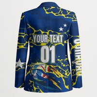 Personalized Curacao Football Blazer Caribbean Splash Paint Soccer Graphic