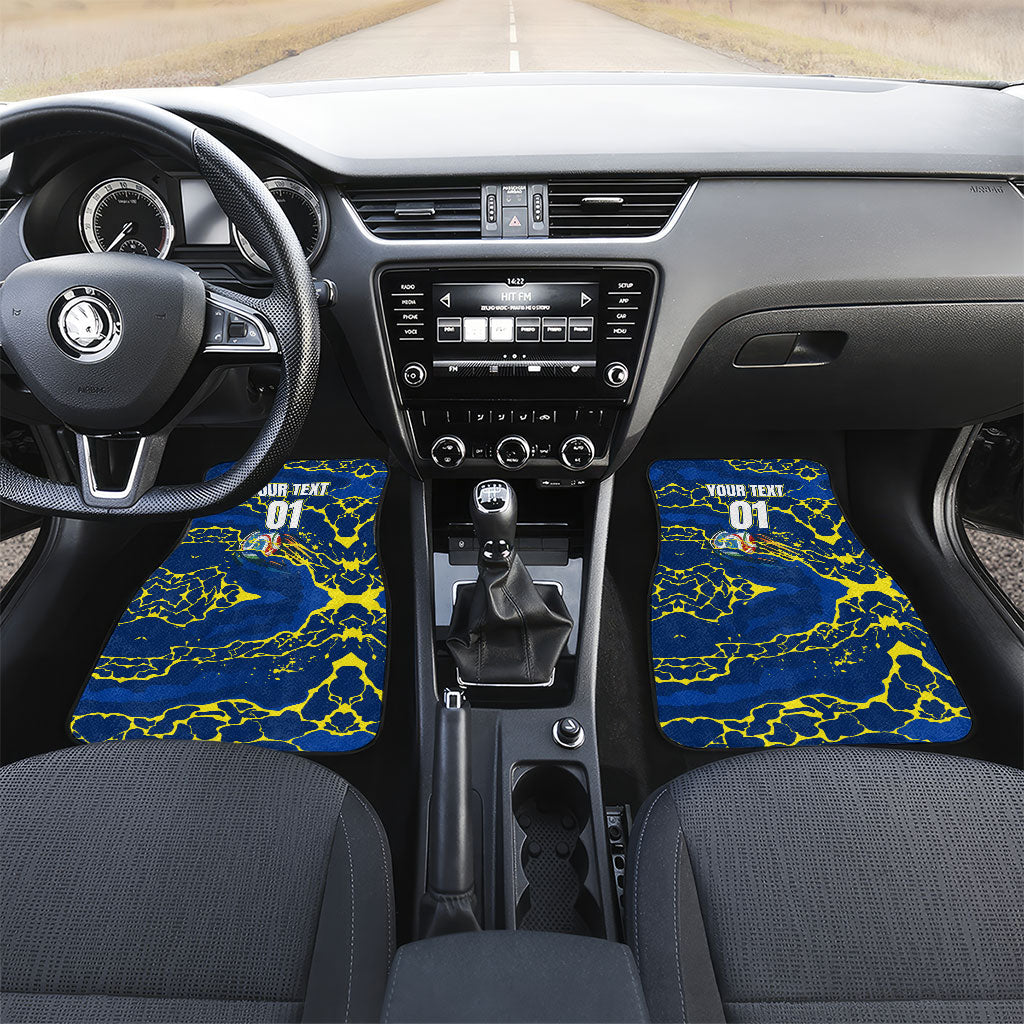 Personalized Curacao Football Car Mats Caribbean Splash Paint Soccer Graphic