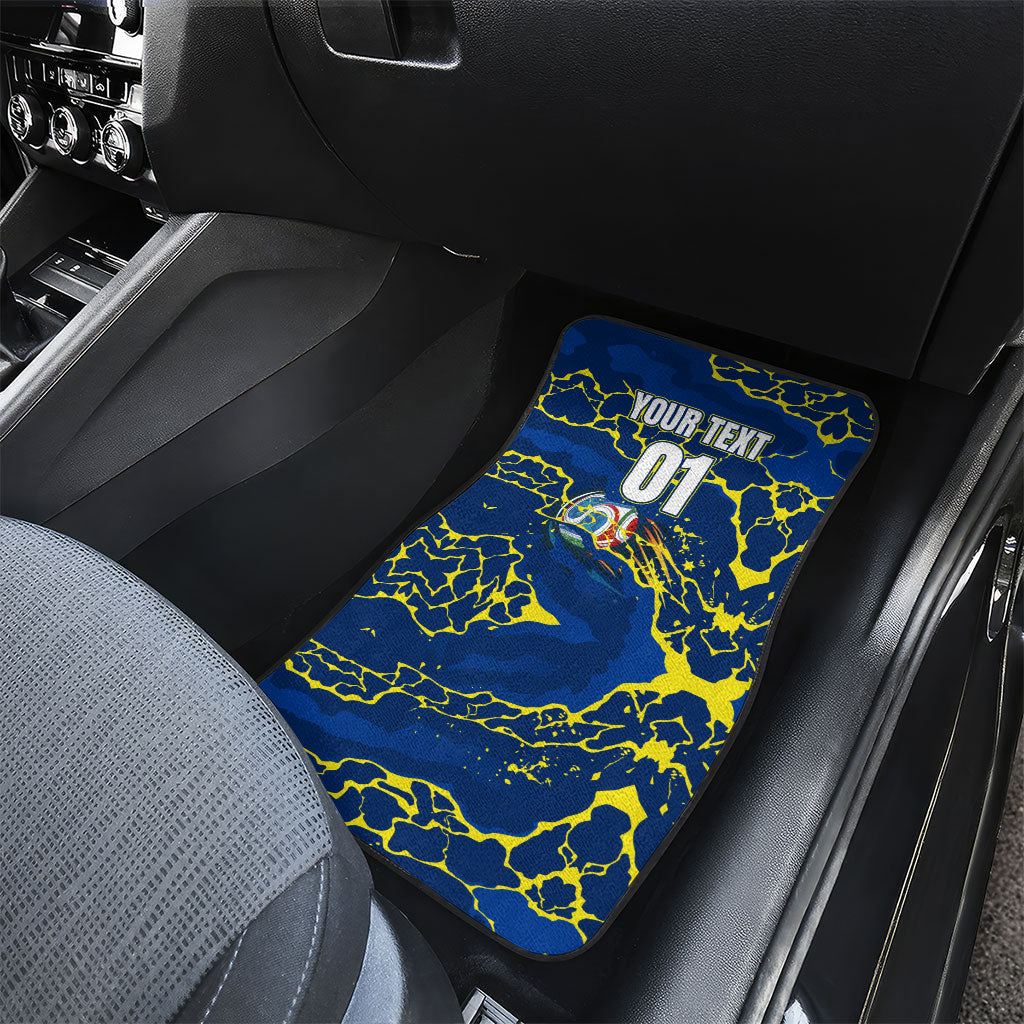 Personalized Curacao Football Car Mats Caribbean Splash Paint Soccer Graphic