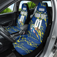 Personalized Curacao Football Car Seat Cover Caribbean Splash Paint Soccer Graphic