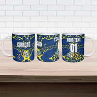 Personalized Curacao Football Ceramic Mug Caribbean Splash Paint Soccer Graphic