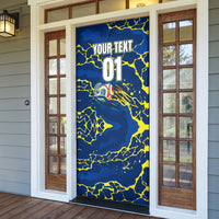 Personalized Curacao Football Door Cover Caribbean Splash Paint Soccer Graphic